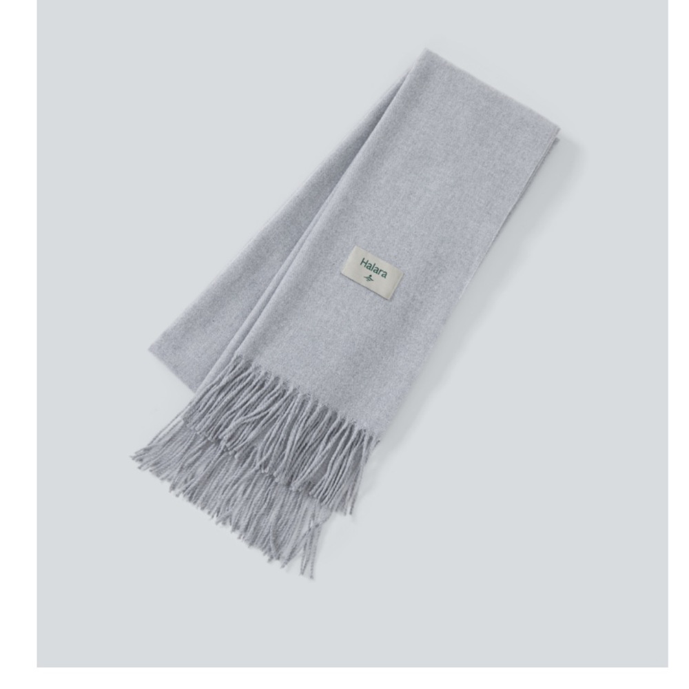 NWT Knit Gray Fringe Scarf